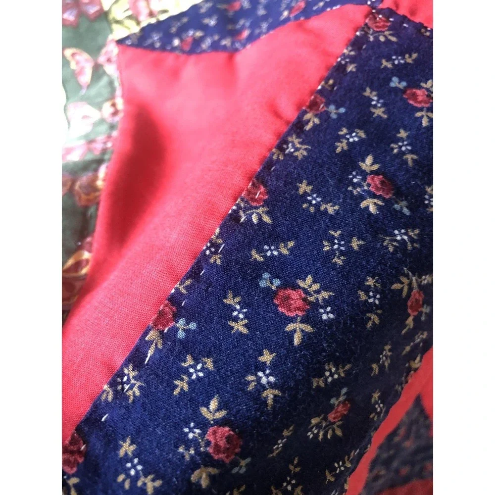 Vintage Quilt Pinwheel Design Bright Multicolored Design Hand Stitched 64x86 USA